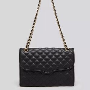 Rebecca Minkoff Quilted Affair Black Leather Shoulder Bag EUC